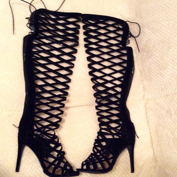 Lace Knee High Pumps - Picture 1 of 3